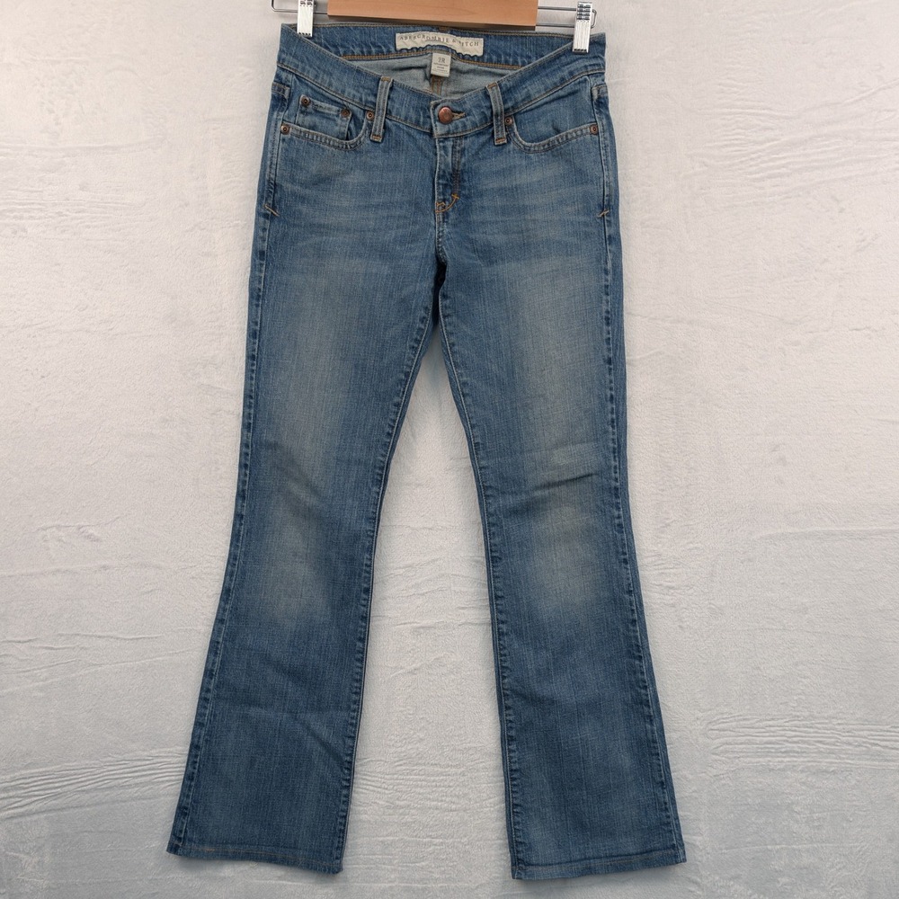 VTG Abercrombie & Fitch Jeans Women 2R Blue Bootcut Low Rise Madison McBling Y2K